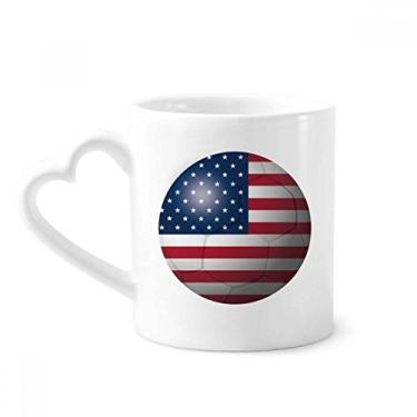 Imagem de Caneca de futebol com bandeira nacional dos EUA caneca de café cerâmica copo de coração de vidro