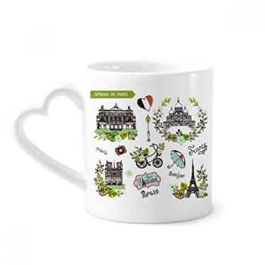 Imagem de Caneca de grafite Spring Eiffel Paris França Café Cerâmica Copo de Coração de Vidro