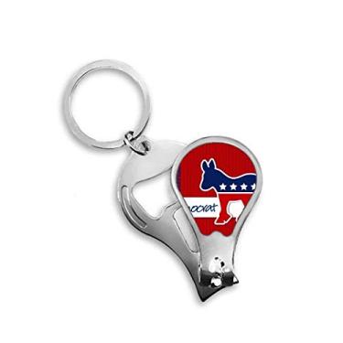 Imagem de Chaveiro abridor de cortador de unhas americano com emblema democrata democrata