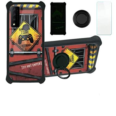 Imagem de Aroepurt Capa para TCL 30 Xe 5g Capa compatível com TCL 30 Xe 30xe 5g Capa de telefone [com protetor de tela de vidro temperado][PC rígido + silicone macio][Efeito luminoso] YGH-JGP