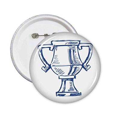 Imagem de Troféu de Campeonato de Futebol Azul Broche Emblema Decoração Acessório 5 peças