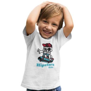 Imagem de Camiseta Infantil Menino Esqueletinho Skate Kids Manga Curta - Hipster