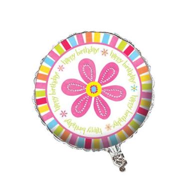 Imagem de Creative Converting Balão metálico de flor rosa, 45,72 cm (18 polegadas)