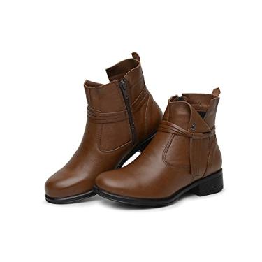 Imagem de BOTA FEMININA CANO CURTO COURO LEGITIMO ESTILO COUNTRY (36, WHISKY)