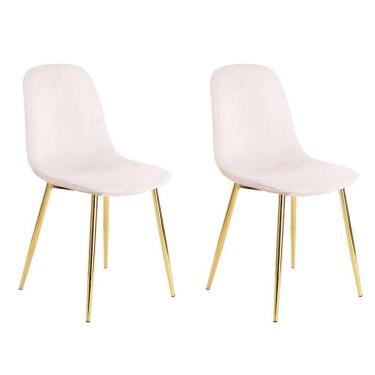 Imagem de conjunto com 2 cadeiras sindy rosa pernas cromadas
