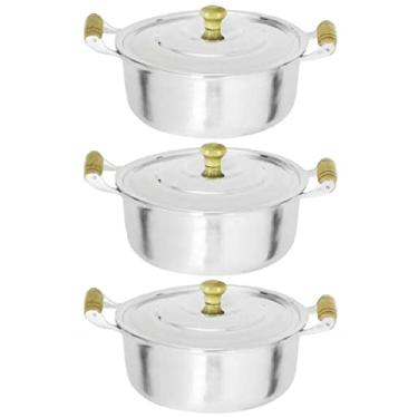 Imagem de Jogo Panelas Caçarolas Aluminio Fundido Polido 20, 22 e 24