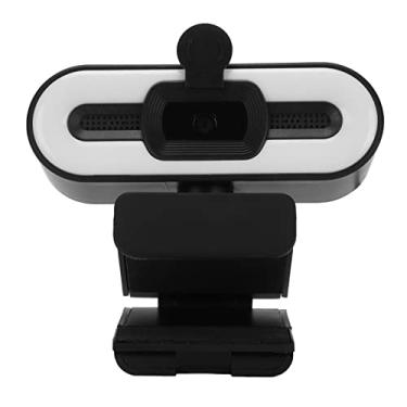 Imagem de Webcam HD 4K, sensor CMOS sem instalação Plug and Play sem driver Webcam com tampa de lente para gravação de vídeo