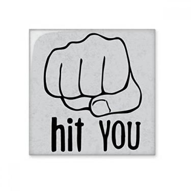 Imagem de Punho preto personalizado padrão de gesto azulejo de cerâmica brilhante decalque pedra adornada tijolo vitrificado