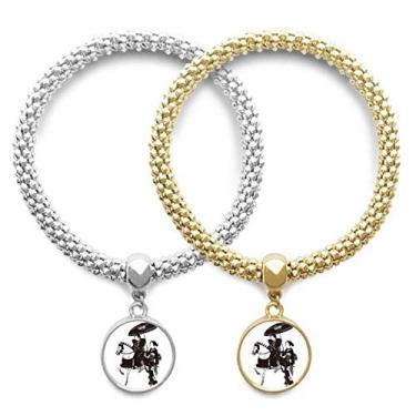 Imagem de DIYthinker Pulseira feminina japonesa com pingente de cavalo, desenho, pingente, joia para casal, presente