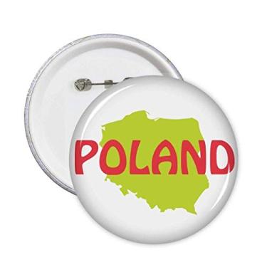 Imagem de Mapa europeu Varsóvia Polônia Broches Emblema Emblema Acessório Decoração 5 peças