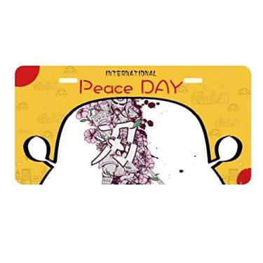 Imagem de DIYthinker Placa de licença japonesa Ninja Samurai Espada Sakura Art Decoração de carro Dia da Paz