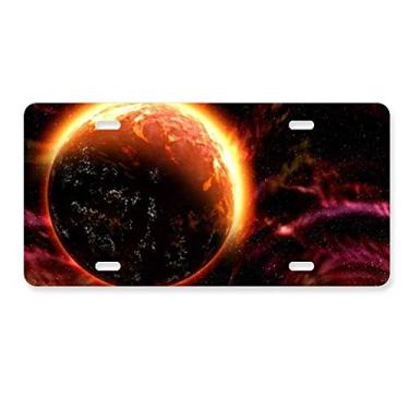 Imagem de DIYthinker Placa de carro do universo escuro Planeta Vermelho Acessório de aço inoxidável