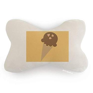 Imagem de DIYthinker Almofada para apoio de cabeça com decoração de pescoço e sorvete de chocolate amendoim