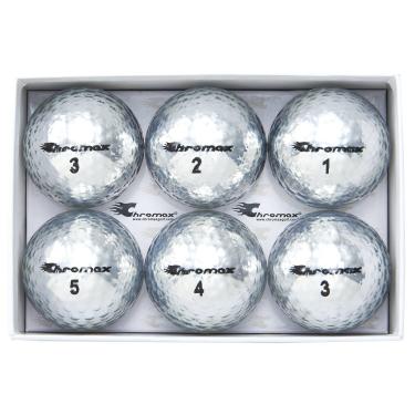 Imagem de Chromax Bolas de golfe coloridas M5 metálicas (pacote com 6), prata