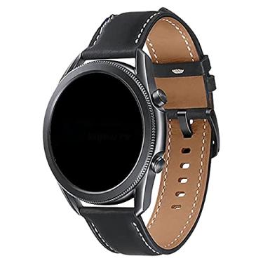 Imagem de Pulseira 22mm Couro Padrão LTimports, compativel com Galaxy Watch 3 45mm - Galaxy Watch 46mm Sm-R800 - Gear S3 Frontier - GTR 4/GTR 3/GTR 2/GTR 47mm (Preto)