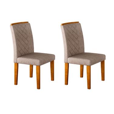 Imagem de Conjunto com 2 Cadeiras de Jantar Maia Suede Amassado Imbuia
