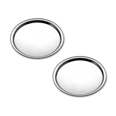 Imagem de Kit 2 Bandeja Redonda Inox 40cm Para Servir Restaurante Bar Garçom Profissional Buffet Lanchonete