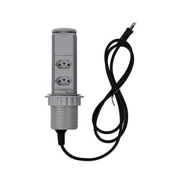 Imagem de Torre de Tomada Mesa Cozinha 2 Elétricas 10a Cinza