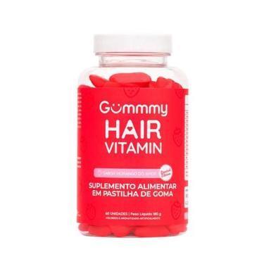 Imagem de Gummy Hair Vitamin Morango Pote Com 60 Gomas Do Amor Original Cabelo P