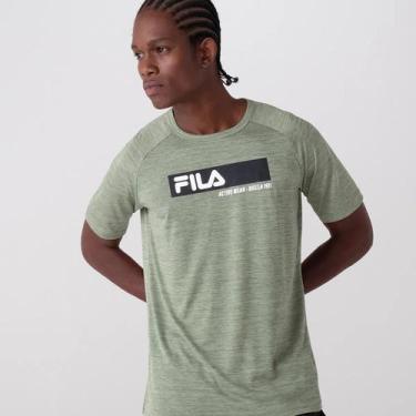 Imagem de Fila Camiseta Sport Melange Masculina Verde Mescla