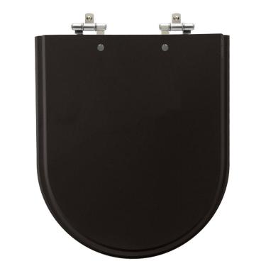 Imagem de Assento Sanitário Carrara Ébano (Preto) Tampa para Vaso Deca de Madeira Laqueada