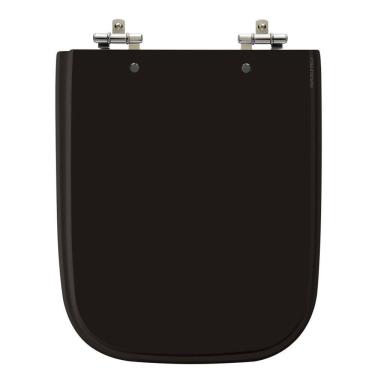 Imagem de Assento Sanitário Tivoli Premium Ebony (Preto) Tampa para Vaso Ideal Standard de Madeira Laqueada