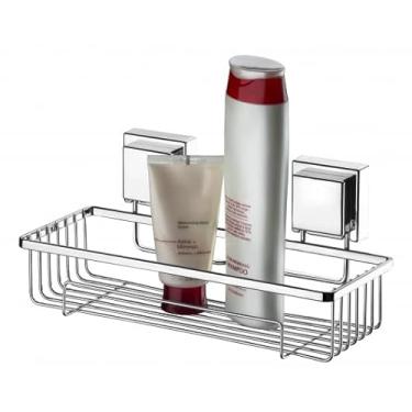 Imagem de PRATELEIRA BANHEIRO SUPORTE SHAMPOO VENTOSA CROMADO FUTURE 8050