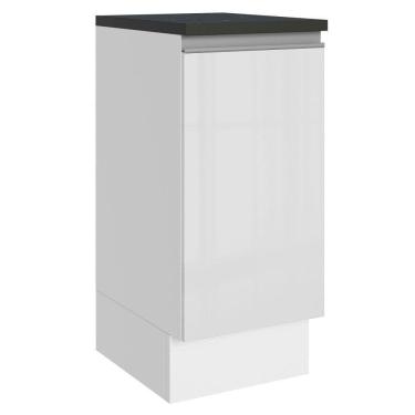 Imagem de Balcão 100% Mdf 35 Cm 1 Porta Frente Branco Brilho Acordes Madesa Branco