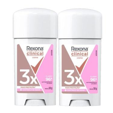 Imagem de Kit 2 Desodorante Rexona Clinical Creme Classic Antitranspirante 96H S