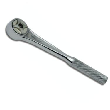 Imagem de Williams JHWS-52A Chave catraca de cabeça redonda de 1,27 cm com acabamento cromado, alça serrilhada, design de furador duplo, engate de engrenagem de 72 dentes - 28 cm