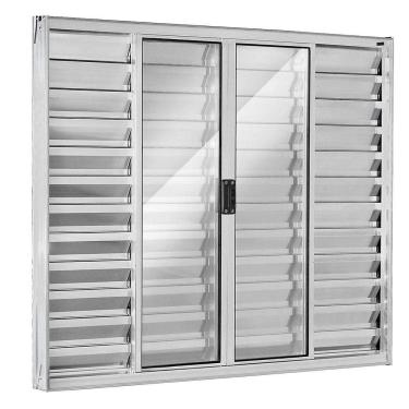 Imagem de Veneziana 6 folhas 1,00x1,20 sem grade no alumínio brilhante