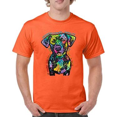 Imagem de Camiseta masculina Unconditional Loyalty Adopt a Dog Dean Russo Pets, Laranja, P