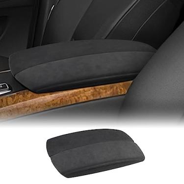 Imagem de FDAIUN Capa de apoio de braço para console central de carro alcantarn para BMW X5 X6 E70 2006-2013 E71 2008-2014 Itália acessórios interiores de carro protetor de capa de assento de braço (preto 2