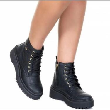 Imagem de Bota Coturno Feminino Com Sola Tratorada Plataforma Sem Salto-Feminino