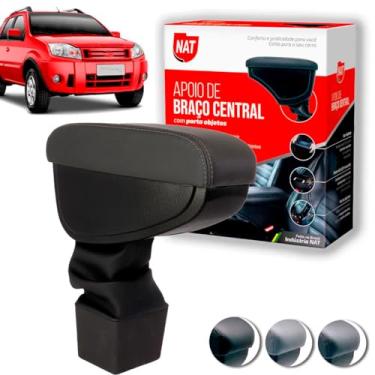 Imagem de Apoio de Braço Encosto Ford Ecosport Automático Ano 2007 Até 2012 Couro Grafite C/Linha Grafite