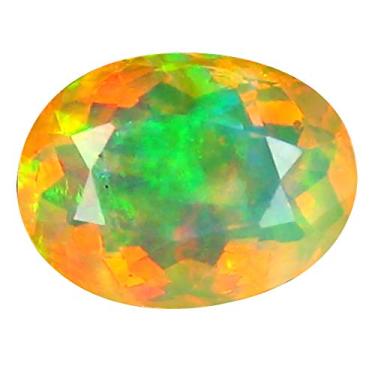 Imagem de 1,98 ct AAA+ Gem de qualidade corte oval (10 x 8 mm) opala arco-íris não aquecida genuína e extraída da pedra preciosa solta da Terra