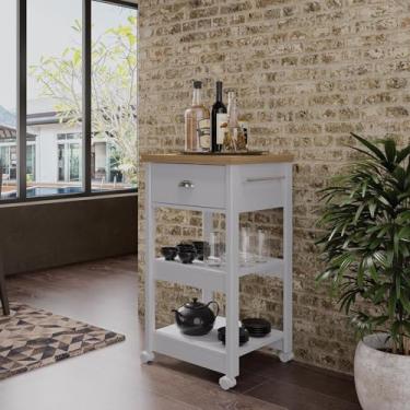 Imagem de Aparador Carrinho Chá 1 Gaveta Cinza