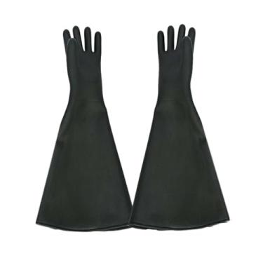 Imagem de IEUDNS Luvas de jateamento de areia, luvas de jateamento de areia, resistentes ao desgaste, luvas de jateamento de areia à prova d'água Luvas de borracha, Lustroso