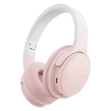 Imagem de Fone de ouvido Bluetooth sem fio Picun Queen | Design leve | Som Estéreo HIFI | Bluetooth 5.3 | 18 horas de reprodução | Redução de Ruído | Ergonômico | Smart Touch | Dobrável (Rosa e Branco)