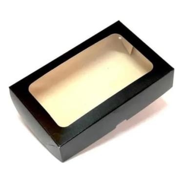 Imagem de 20 Caixas de Papel Cartão ou Kraft Com Visor 22x16x5cm Para Presentes, Cosméticos ou Artesanatos (Preta)