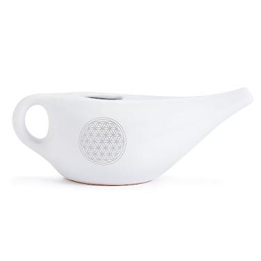Imagem de YOGATERIA Higienizador Limpeza Nasal | Neti Pot Jala Neti | Lavagem Nasal p/ Adultos e Crianças | Descongestionante 100% natural 250ml (Branco)