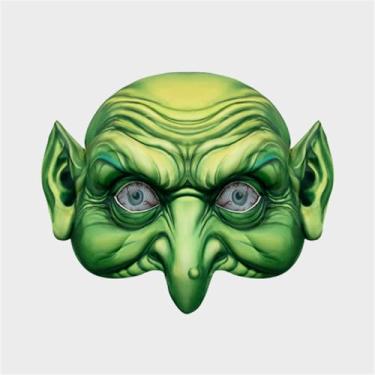 Imagem de YOWOCAL Witch Mask for Halloween, Scary Green Goblin Masquerade Foam Half Face Sorceress Mask, Unisex-Adult, for Party Cosplay Costume