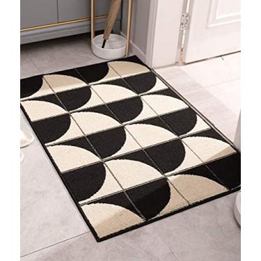 Imagem de Tapete de porta super bom, tapete interno, antiderrapante, resistente à sujeira, tapete de entrada absorvente discreto tapete interno para entrada (preto, 80 cm x 120 cm)