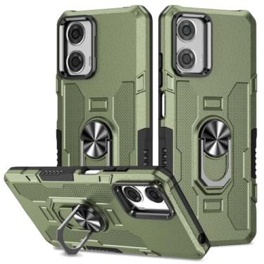 Imagem de Sidande Capa para Moto G24, para Motorola G04 4G XT2421-2, suporte de suporte resistente magnético embutido para carro, à prova de choque, capa protetora para celular para Motorola Moto G24 4G verde