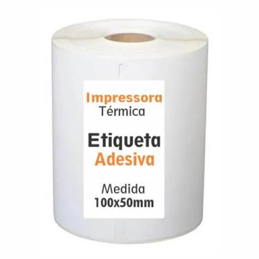 Imagem de Etiqueta adesiva couchê impressora térmica 100x50mm 01un - Cassmar 