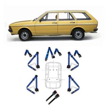 Imagem de Kit cinto de segurança COMPLETO para VOLKSWAGEN BRASILIA + fechos - HC