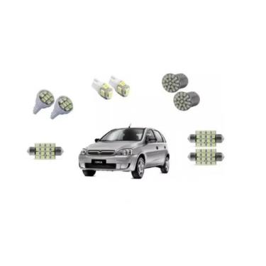 Imagem de Kit Led Corsa Hatch Sedan Teto Placa Ré Pingo Malas Luvas - Blue Lion
