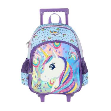Imagem de Mochila de Rodinhas Sem Alça Luxcel Up4You Unicórnio Violeta-Feminino