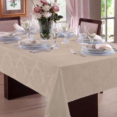 Imagem de Toalha de Mesa Jacquard Admirare 8 Lugares Quadrada Champagne