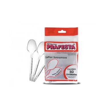 Imagem de Colher De Sobremesa Cristal Prafesta Com 50 Unidades